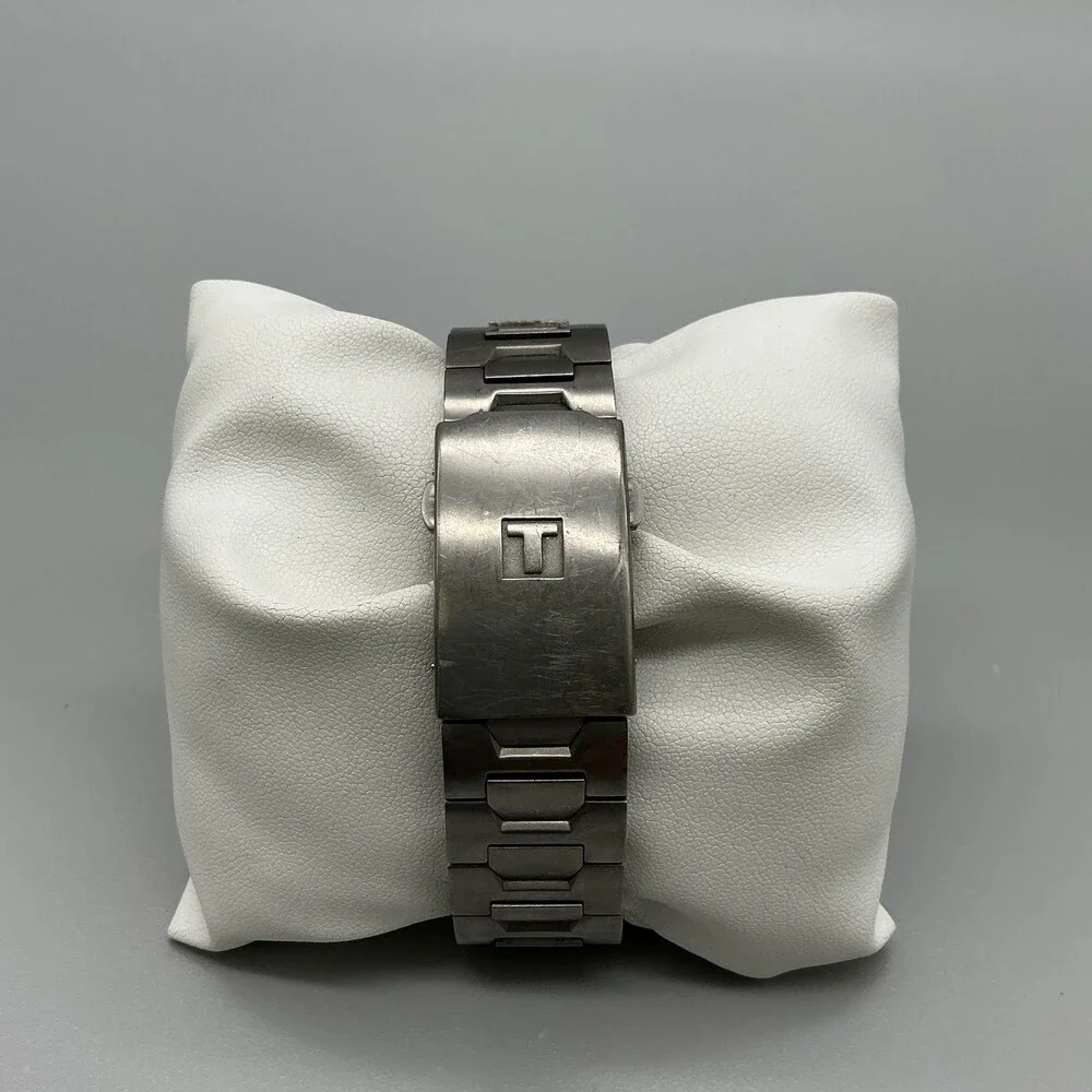 Tissot T-Touch Mens Watch 40mm Black Dial Titanium Bracelet New Battery 7.5